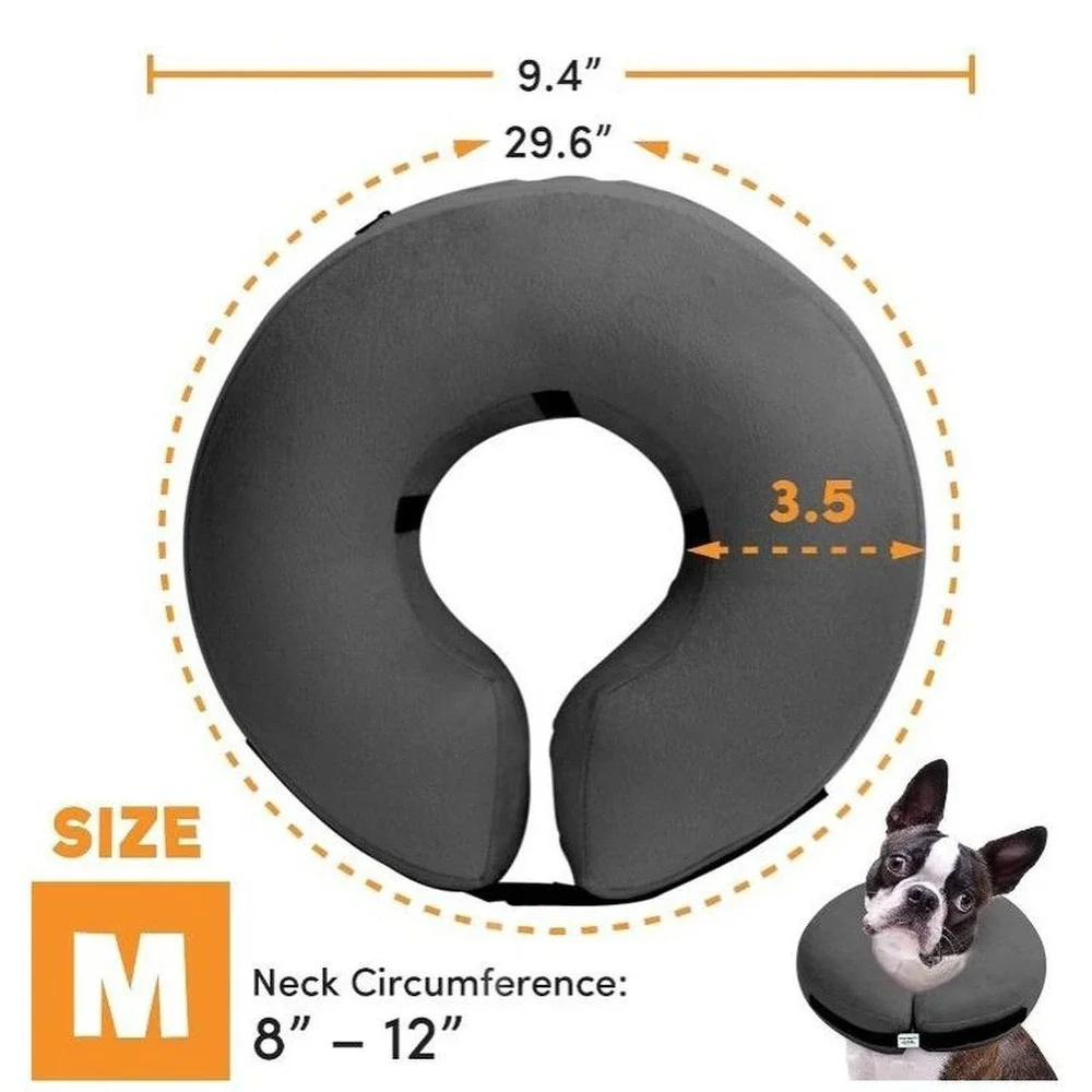 NEW Bencmate Inflatable Soft Dog Recovery Collar, M, Coneless Surgery Recovery
